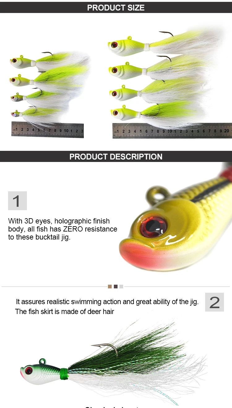 7 г, 15 г, 28 г, 42 г, 56 г, 6 цветов, bucktail jigs 3D eyes, светящиеся приманки для рыбной ловли в соленой воде