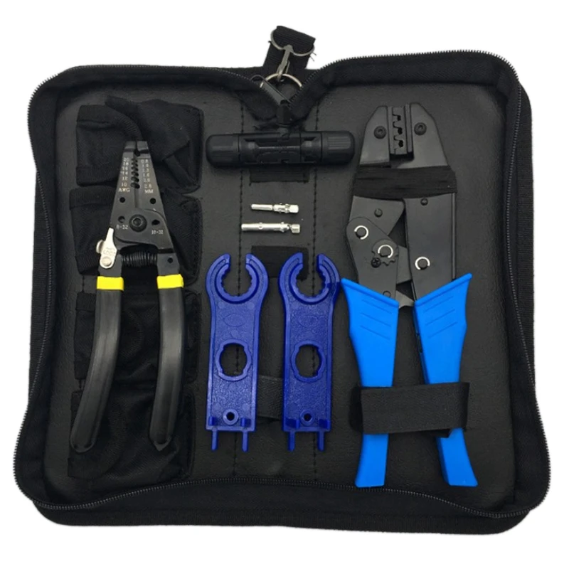 

Photovoltaic Solar Mc4 Connector Wire And Cable Line Pressing Clamp Crimping Pliers Wire Stripping Plier Tool Kit Tools Suit S