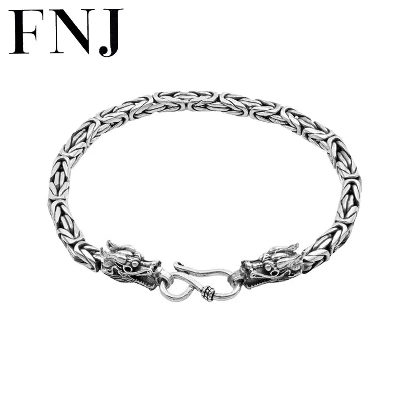 FNJ 925 серебряный браслет с драконом, новая модная цепочка, S990, тайские серебряные браслеты для мужчин, ювелирные изделия