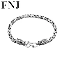 FNJ 925 серебряный браслет с драконом, новая модная цепочка, S990, тайские серебряные браслеты для мужчин, ювелирные изделия