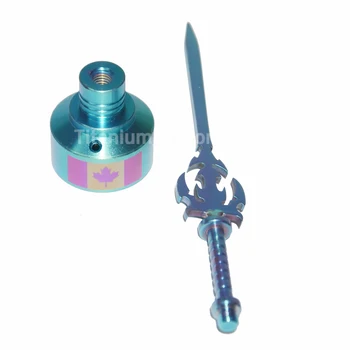 

Titanium Nail Gr2 Dabber Wax Carving Tool with 14&18mm Titanium Carb Cap