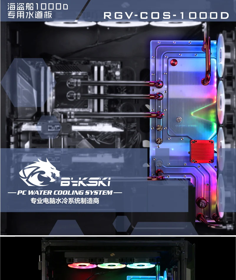 Bykski водный охладитель водной плиты для CORSAIR 1000D случае, RBW(5 V), подходит для водяного охлаждения здания