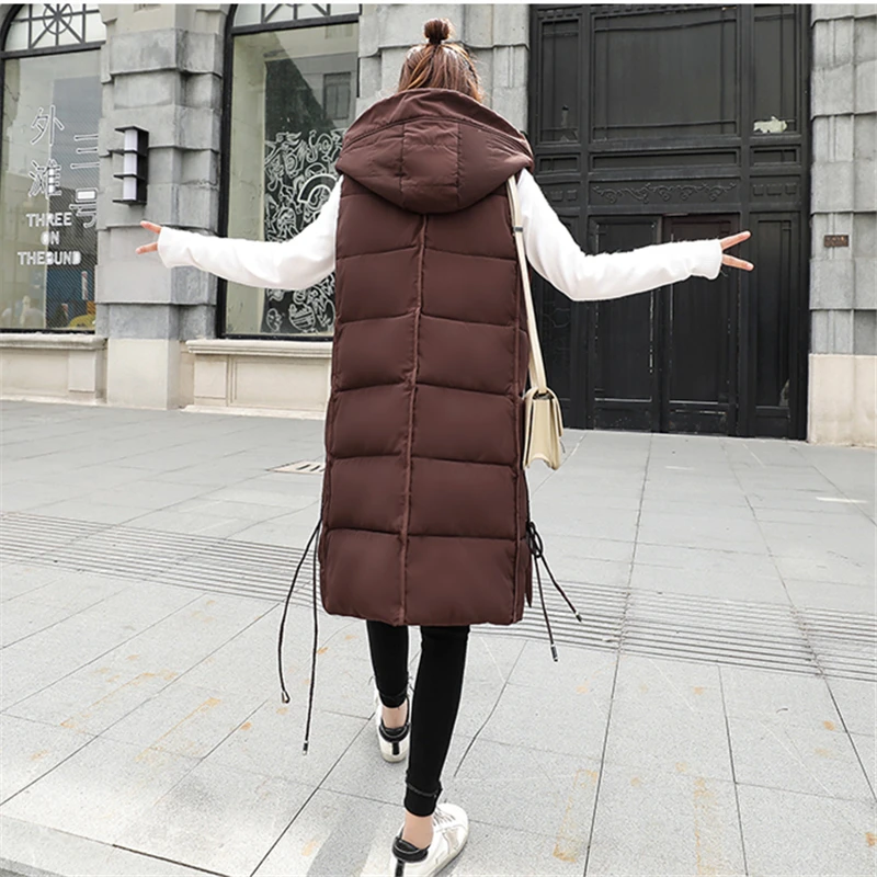 Winter Warm Long Down Vest Women Hooded Gray Parkas Down Jacket Women Waistcoat Plus size Korean Casual Sleeveless Jacket Female Winter Warm Long Down Vest Women Hooded Gray Parkas Down Jacket Women Waistcoat Plus size Korean Casual Sleeveless Jacket Female