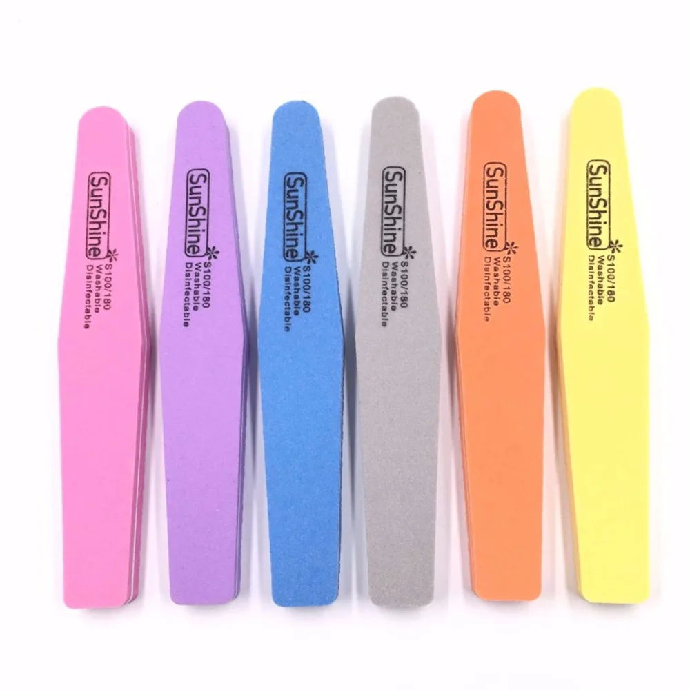 Skup 60 sztuk zestaw zmywalny szlifowanie gąbka pilnik do paznokci 100 180 polerowanie szlifowanie Manicure Pedicure bufory do paznokci File Tools