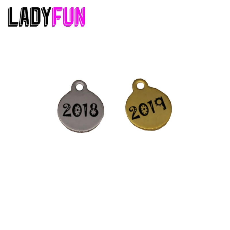 

Stainless Steel Year 2018 2019 Charm 2 Colors For Choose