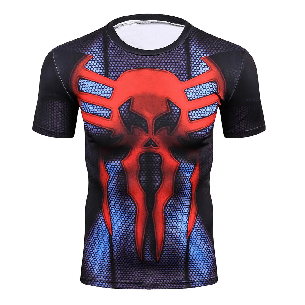Мужская одежда для тренировок, компрессионная футболка с коротким рукавом, 3D, полная печать, ММА, бодибилдинг, футболки для мужчин, s gear, футболка и топы, майки - Цвет: T35