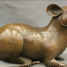 Китай Китайский Бронзовый Медь Народная Год Знак Богатство Животные Мышь Статуя