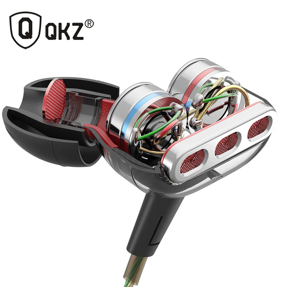QKZ KD8 двойной блок привода в ухо наушник бас сабвуфер наушники HIFI DJ Monito бег спортивные наушники гарнитура
