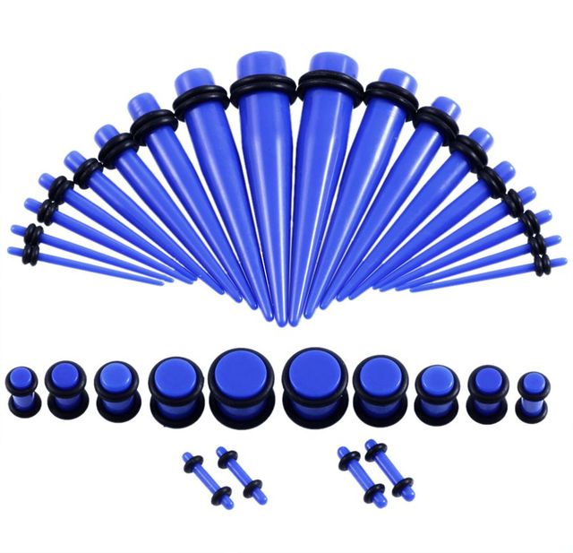 Acrylic Ear Gauge Taper and Plug Stretching Kits Mixed Color Ear Flesh Tunnel Expansion Body Piercing Jewelry 14G-00G