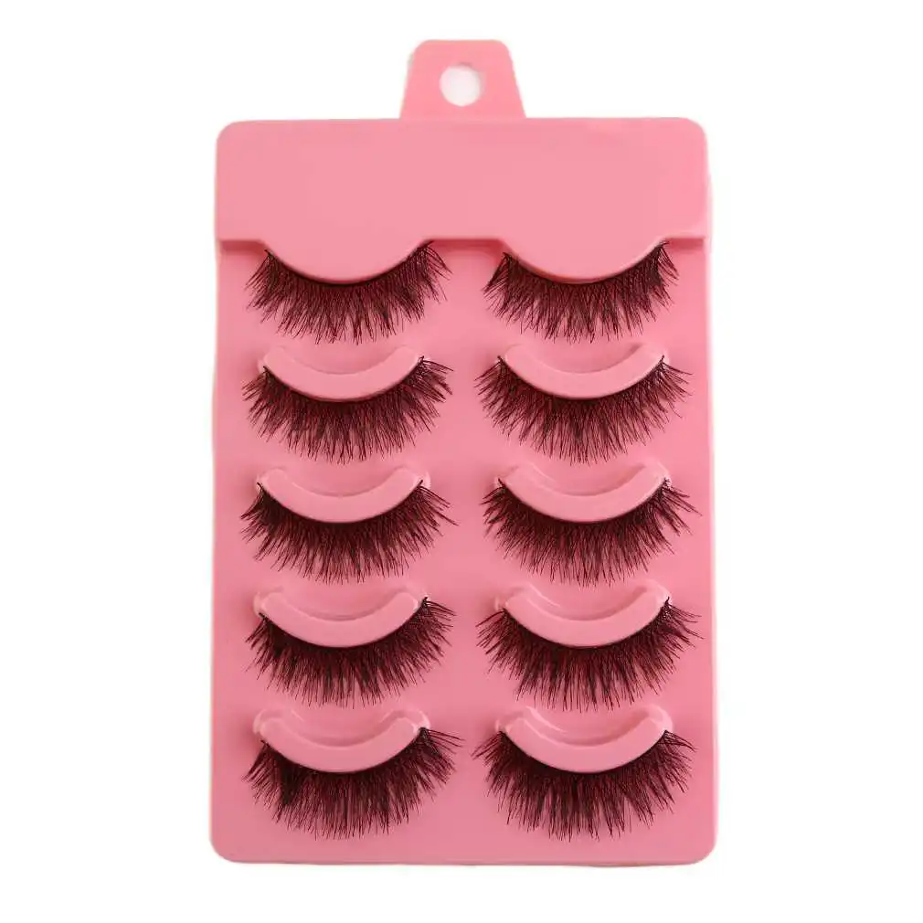

100% Brand 5 Pairs/Set Natual Fashion Handmade Soft Eye Lashes Extension Makeup Long False Eyelashes Beauty Accessory Hot