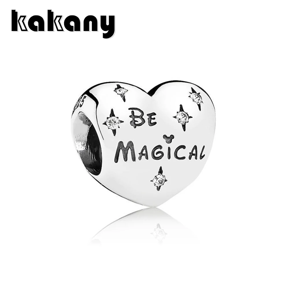 

KAKANY 925 Sterling Silver New Heart Shape Be Magical Charm Original Fashion Jewelry Suitable for popular Style Charm Bracelets