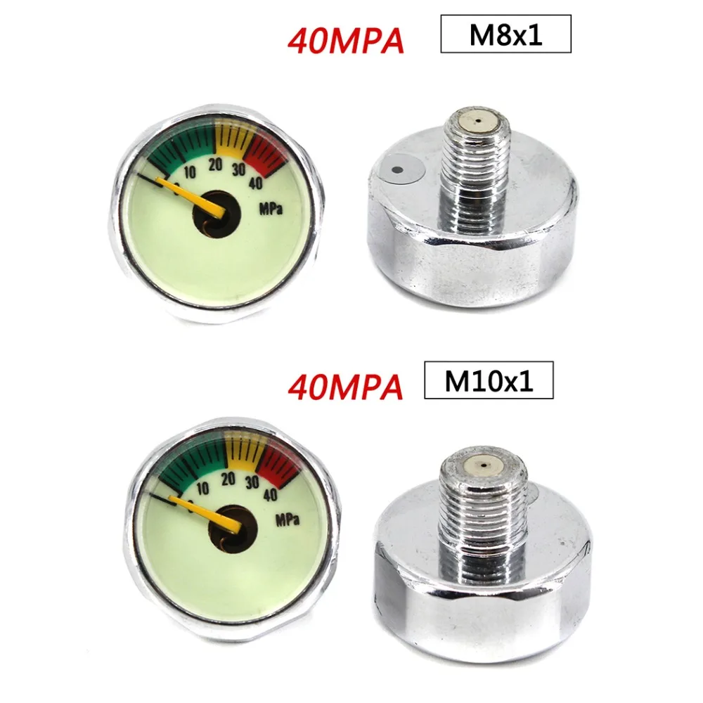 PCP Пейнтбол Airforce Подводное НПС клапан регулятора насос M8x1 M10x1 световой Мини Воздушный Давление манометр 20 Вт, 30 Вт, 40MPA 1 дюйм