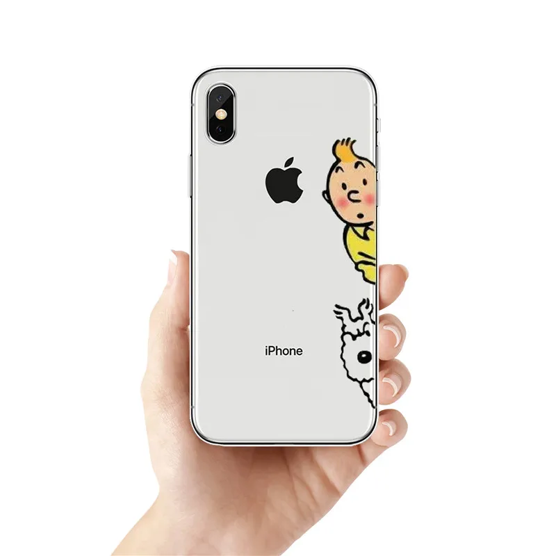 Как Aventuras Де Тинтин силиконовый Suave TPU Caso Capa Para o iphone XR 10 8 7 Plus 6 6 s Plus 5 XS Max 5 5C 4 4s Caso Fundas Coque - Color: TPU