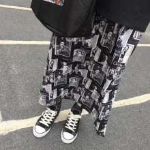 YouGeMan Jupe Femme Летняя женская длинная юбка корейский стиль Ulzzang Harajuku винтажный принт уличная высокая талия юбки женские