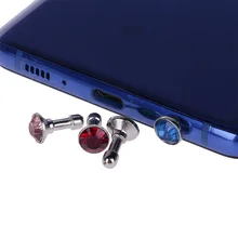 Пылезащитная пробка универсальная Пылезащитная пробка 3,5 мм Алмазная для телефонов розовая Пыленепроницаемая