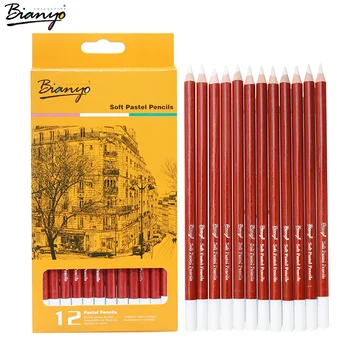 

Bianyo 12Pcs Soft Pastel Pencil Set White Premier Soft Charcoal Pencil For Drawing Pastel Sketch Pencil Lapices Color Stationery