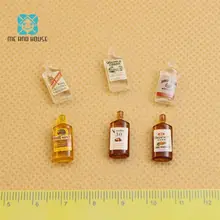Мини милый аксессуар Кукольный дом миниатюрная кухня столовая шесть бутылок вина Виски ячмень-бри