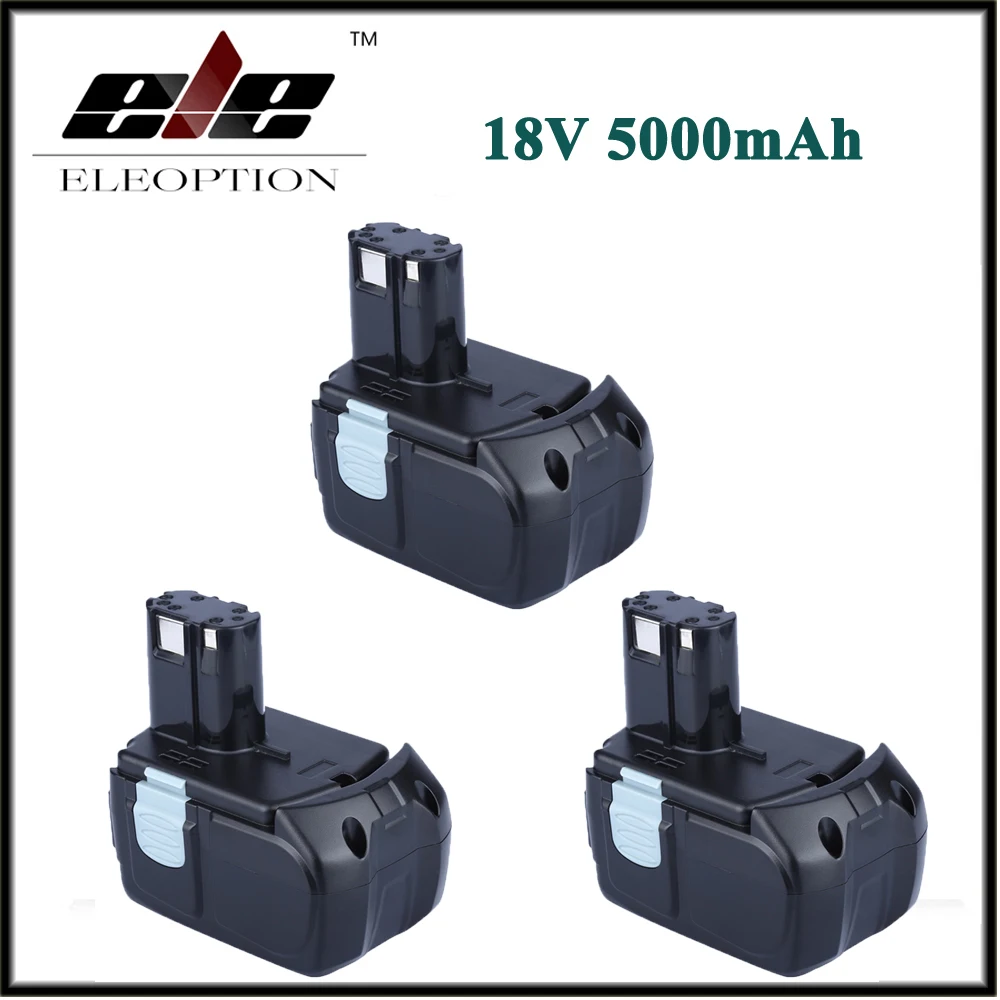 

3x Eleoption High Capacity 18V 5000mAh Li-ion Rechargeable Power Tool Battery for HITACHI BCL1815 BCL1830 EBM1830 327730