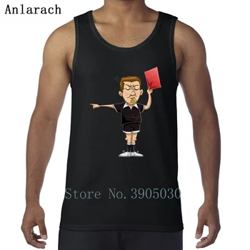 

Soccers Referee Holds Red Card Vest Personality Singlets Plus Size 3xl Popular Men Tank Top Homme Kawaii Free Shipping Summer