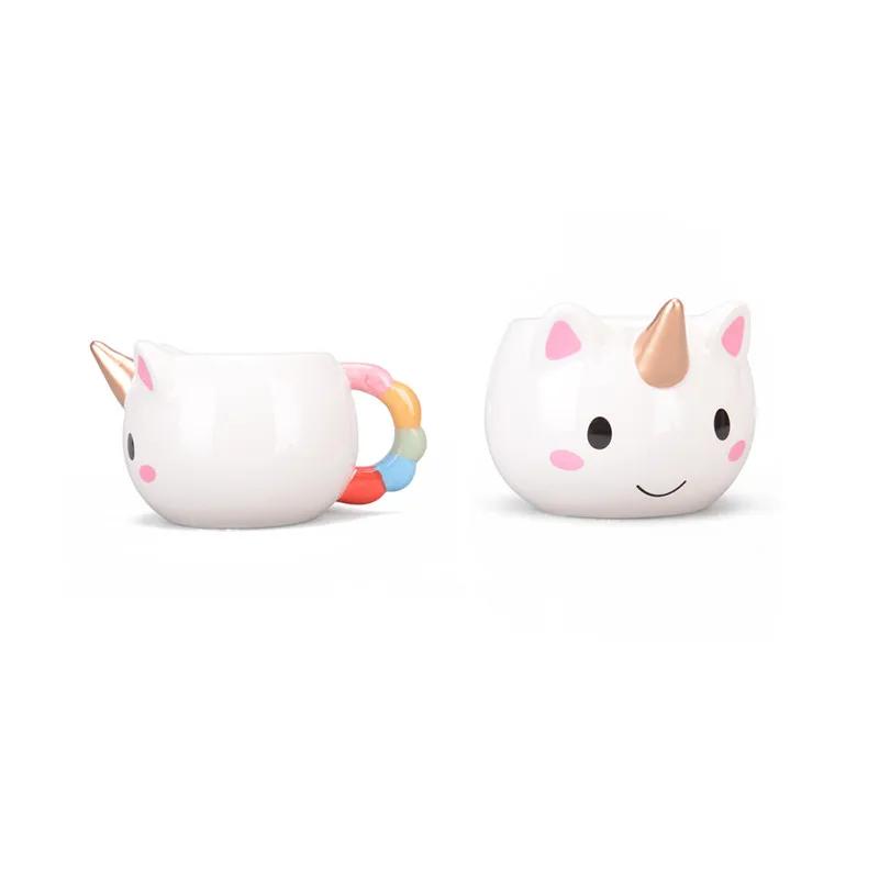 

3D Unicorn Mug Ceramic Coffee Cup 300 ML Children Girl Boy Cute Hand-pain Mug Gift Color Cartoon Unicorn Milk Cup