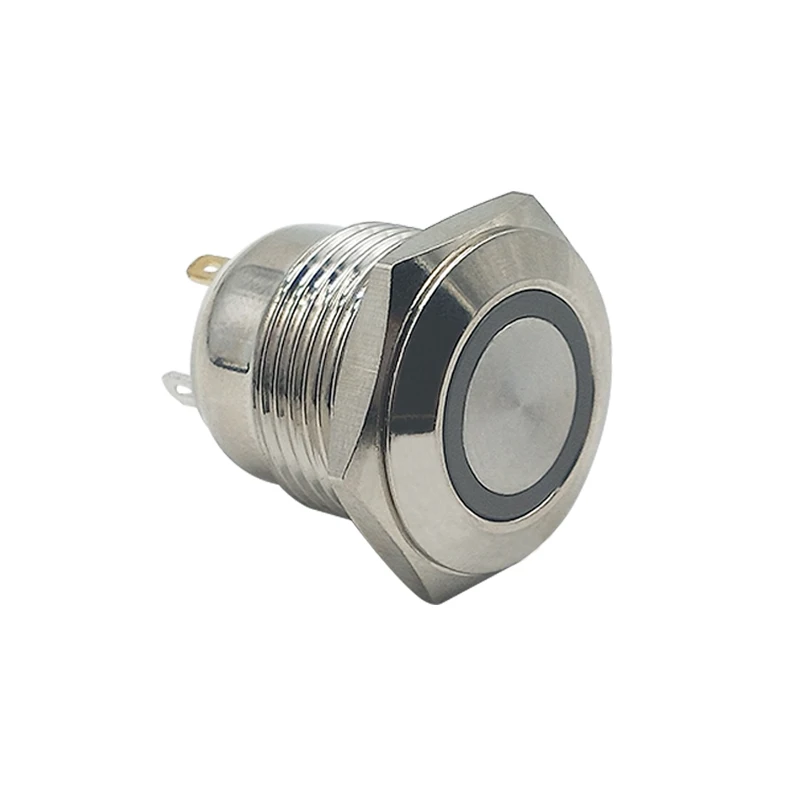 GQ16F-10E/J 16 мм светодиодный светильник кольцевой Тип лампы металлический кнопочный переключатель с плоским круглым
