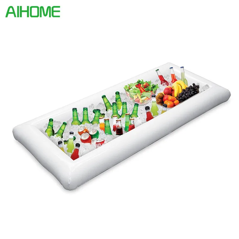 

1 PC Portable Inflatable Serving White Bar Cooler Buffet Salad Food & Drink Tray For Party Picnic Cocktail And Win