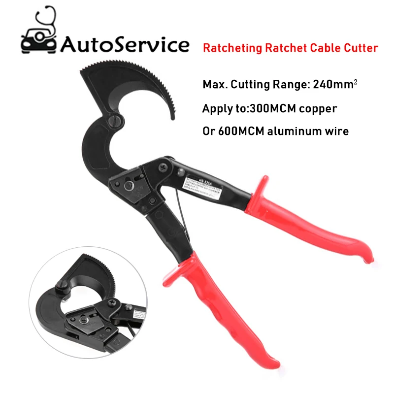

240mm2 Max Ratcheting Ratchet Cable Cutter for Copper Aluminum Cable Wire Cutters Plier Hand Tool Not for Cutting Steel Wire