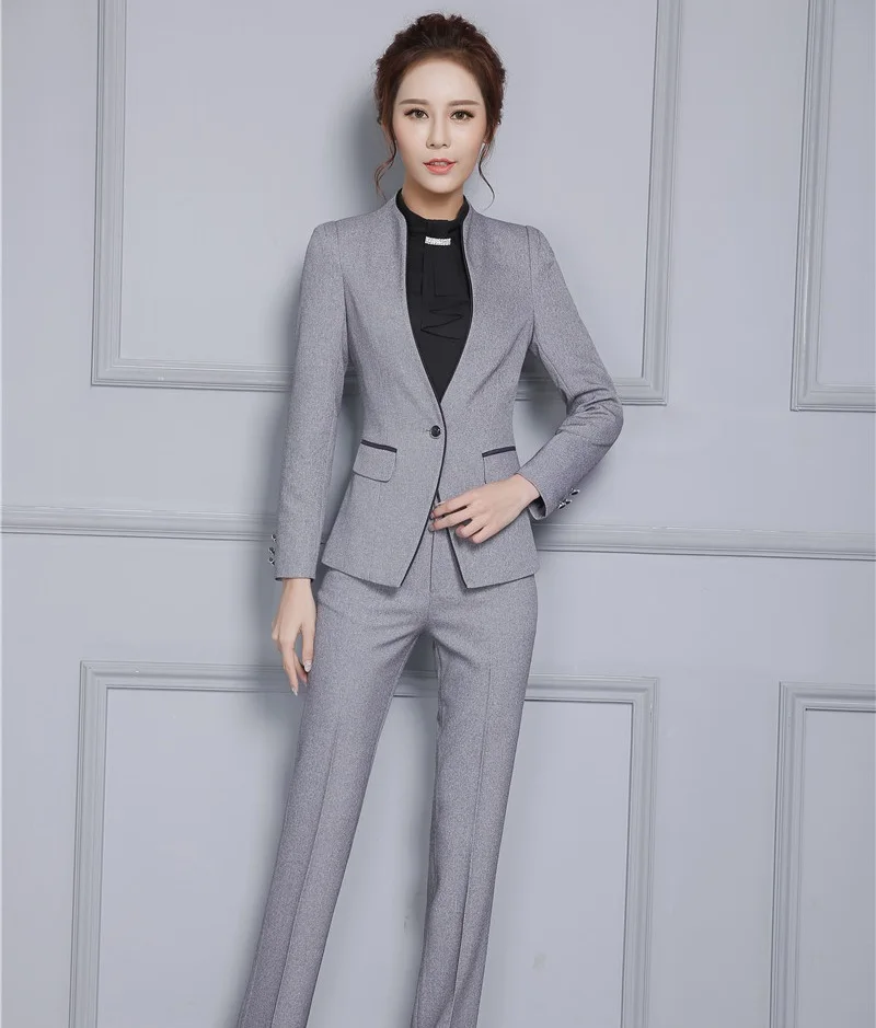 gray formal pantsuit