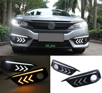 

12V Car LED DRL Turning Signal and dimming style relay Daytime Running Lights 2Pcs For Honda Civic 10th 2016 2017