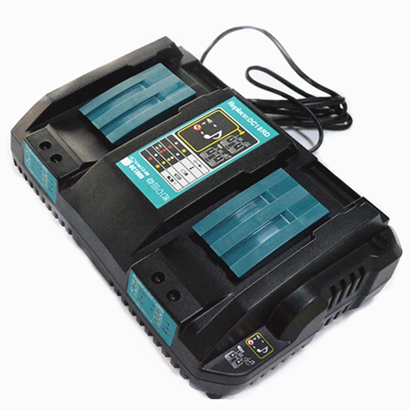 Двойной литий-ионный аккумулятор зарядное устройство для Makita 14,4 в 18 в BL1830 Bl1430 DC18RC DC18RA