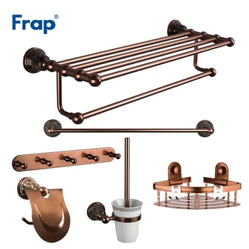 

Frap Antique Space Aluminum Carved European Bathroom Products Ceramics Bathroom Shelf Bathroom Hardware Accessories Sets Y18089