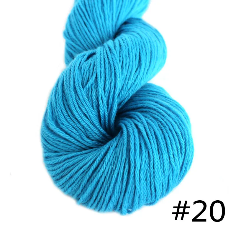 20 Turquoise Пряжа лотоса супер мягкая кашемировая DK пряжа цвет#01-#30 натуральный кашемир 4plys ручная вязка цвет ed DIY вязание крючком - Цвет: 20 Turquoise