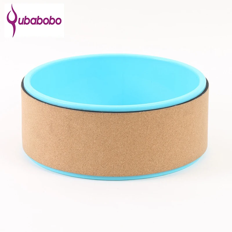 [QUBABOBO] Корк и цветок розовый wheEco-Friendly Strong и Dharma Yoga Prop Wheel идеально подходит для растяжки и улучшения изгиба спины