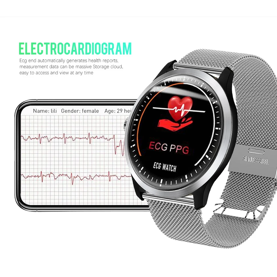 Hamswan N58 Смарт-часы ECG+ PPG для мужчин IP67 водонепроницаемые спортивные часы кровяное давление пульсометр поддержка счетных часов