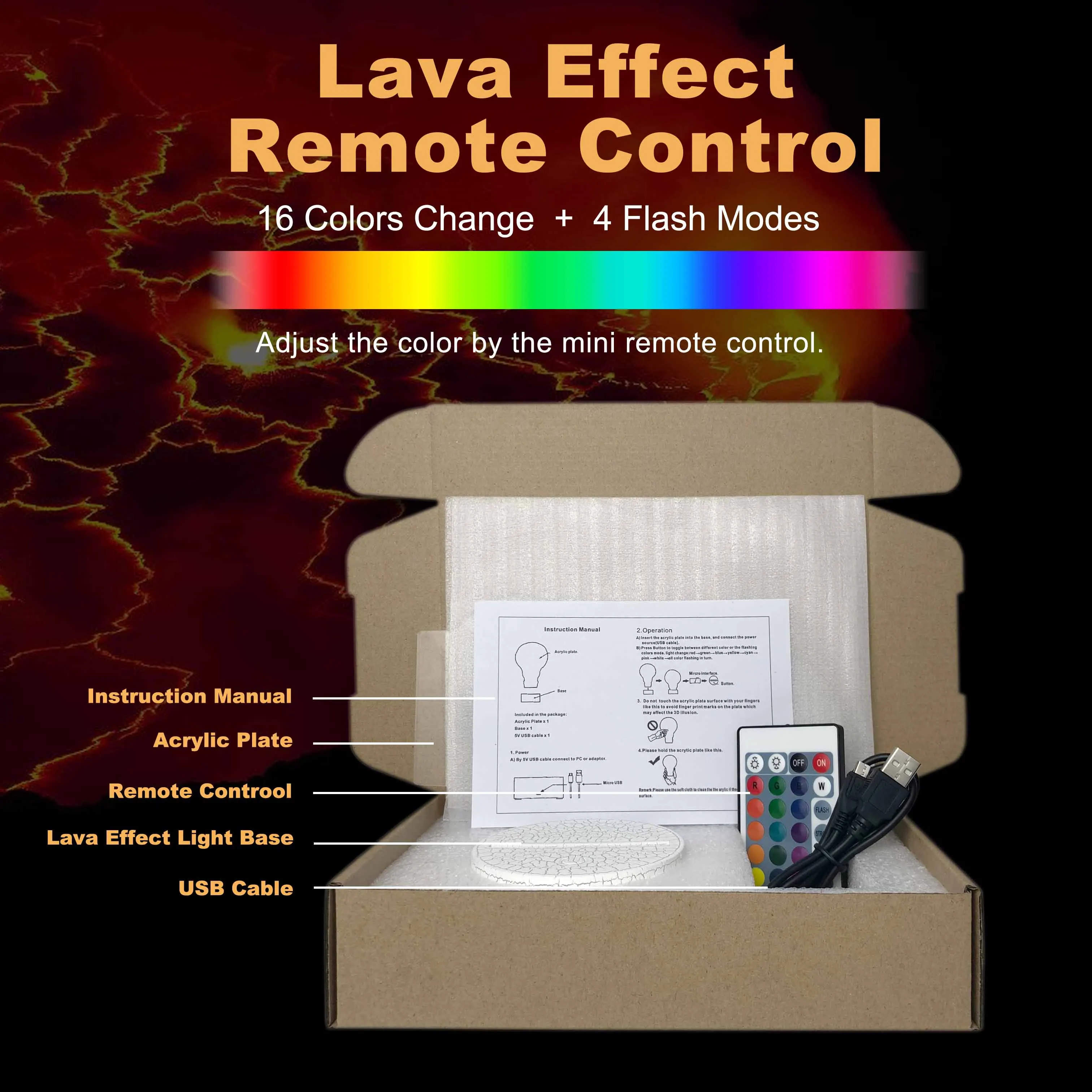 Lava Effect Remote Мультяшная 3D лампа солдат Механическая транспортировка атат собака форма светодиодный USB Ночная Атмосфера свет многоцветный сенсорный пульт дистанционного управления Luminaria стол - Испускаемый цвет: Lava Effect Remote