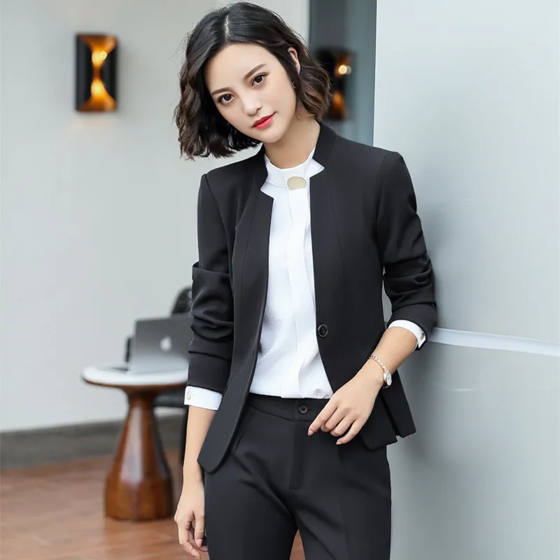 Womens Business Casual Pants Skirts Suits Plus Size Pant Suit for Women Office Wear 2 Pieces Set Clothing Ladies Pantsuit 4XL