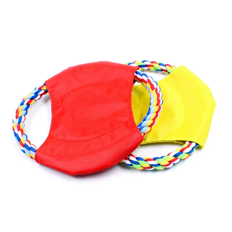 1 pc دائم كلب تحلق أقراص لعبة عالية الجودة نايلون كبير الكلب مضغ لعبة حبل الكلب لعبة تفاعلية Frisby