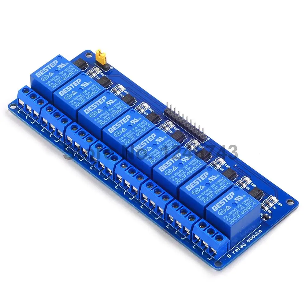 10PCS Blue 8 Channel 5V Active Low Relay Module Board for Arduino PIC AVR MCU DSP