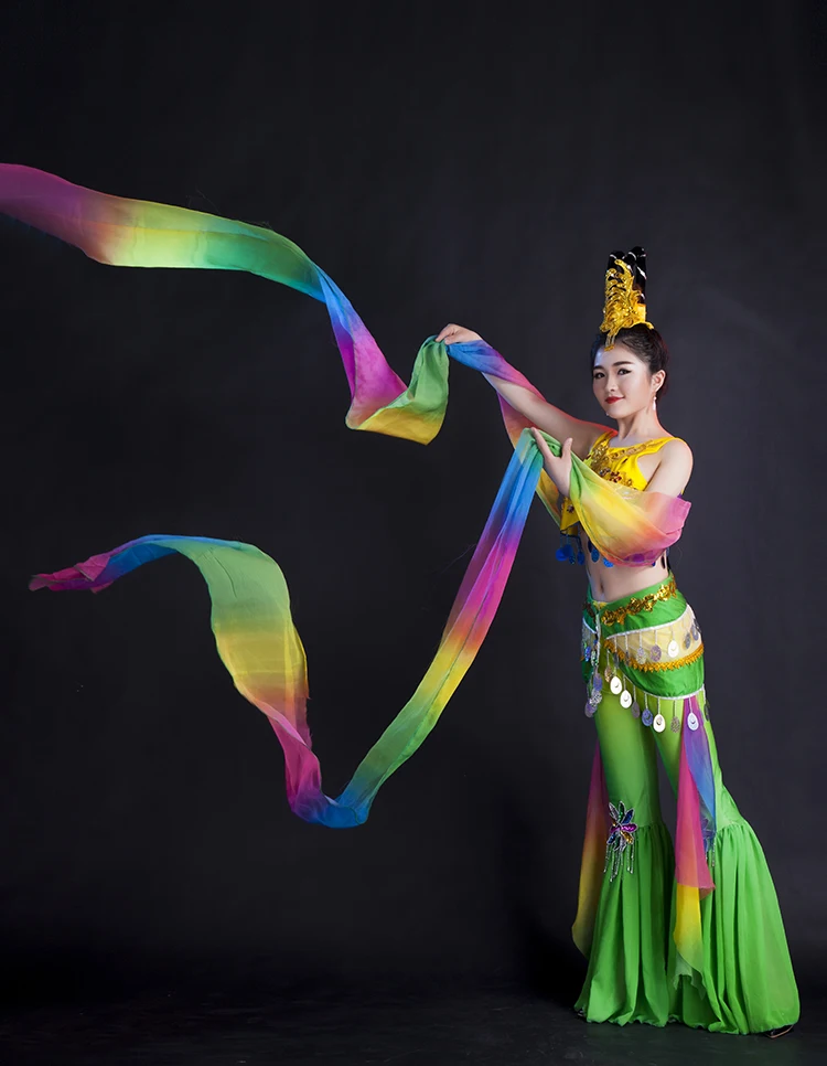 (0134) woman long water sleeves sequins Chinese Classical dance girl Thailand Dunhuang flying dance costumes Moon Fairy clothing