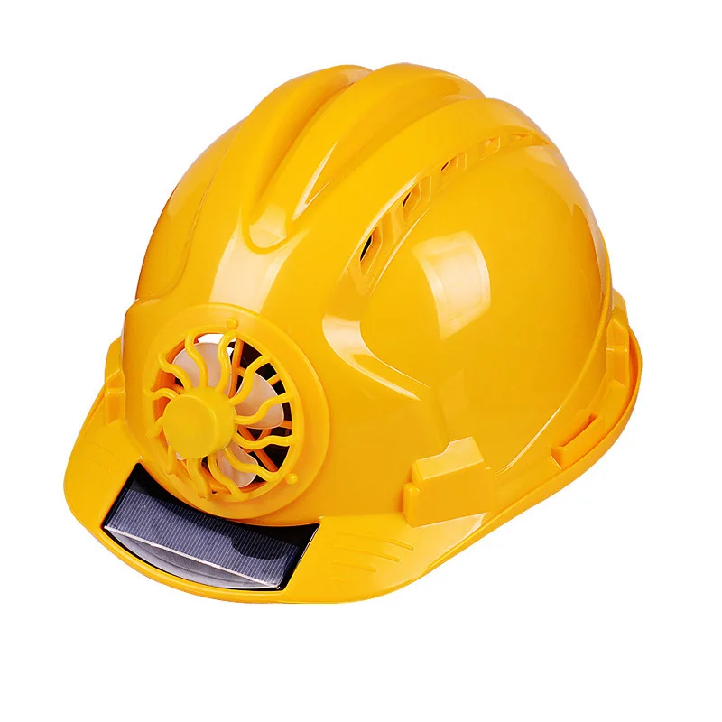 Yellow Солнечная панель вентилятор рабочий шлем безопасности Открытый Casco De Seguridad крушение Жесткий Шляпа строительство рабочего места ABS Защитный солнцезащитный колпачок - Цвет: Yellow