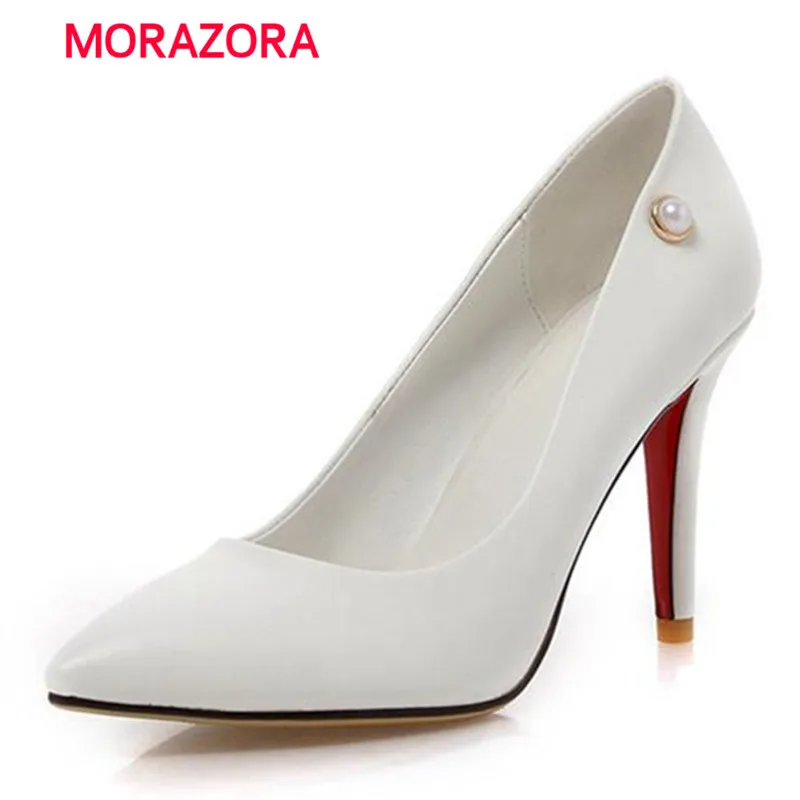 

MORAZORA Wedding party shoes pointed toe shallow single shoes high heels solid charm spring autumn women pumps elegant