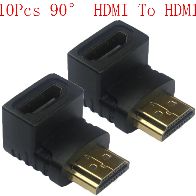 10 шт. разъем HDMI мужчины к женщине Кабель-адаптер конвертер Extender углом 90 градусов