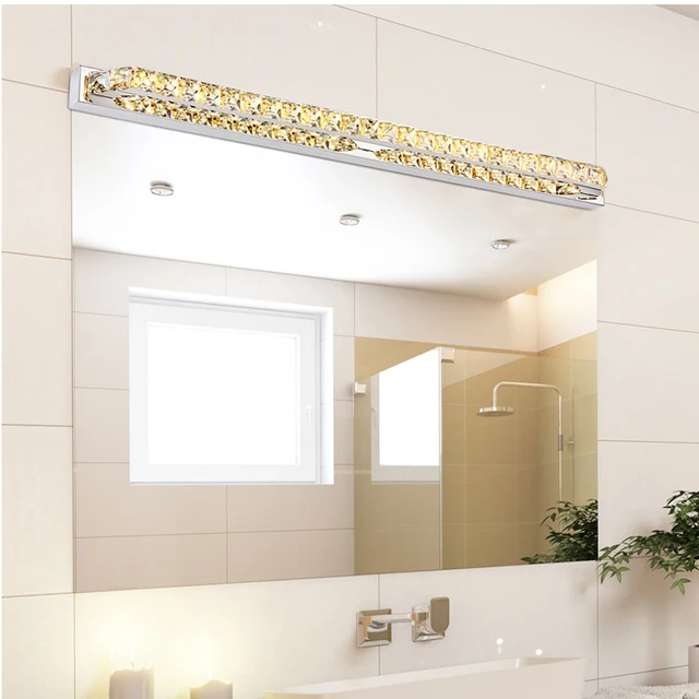 Luxury 100cm Long Waterproof Crystal Wall Light Over Mirror 110v Luxury 100cm Long Waterproof Crystal Wall Light Over Mirror 110v 220v 26w Led Bathroom Lamp Indoor Lampada