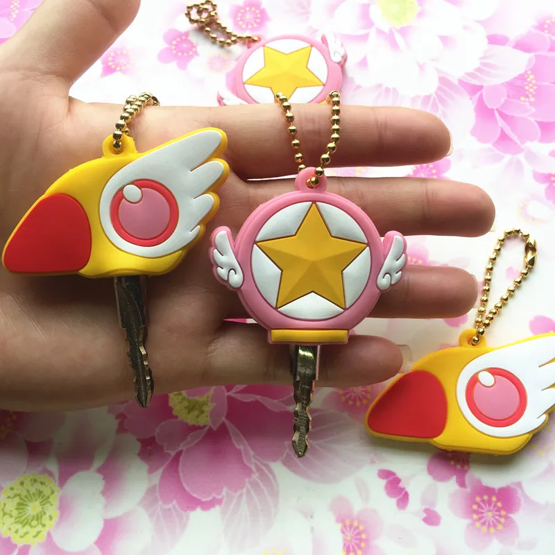 Японское аниме Kinomoto Cardcaptor Sakura чехол для ключей Kawaii Мультяшные брелки силиконовые