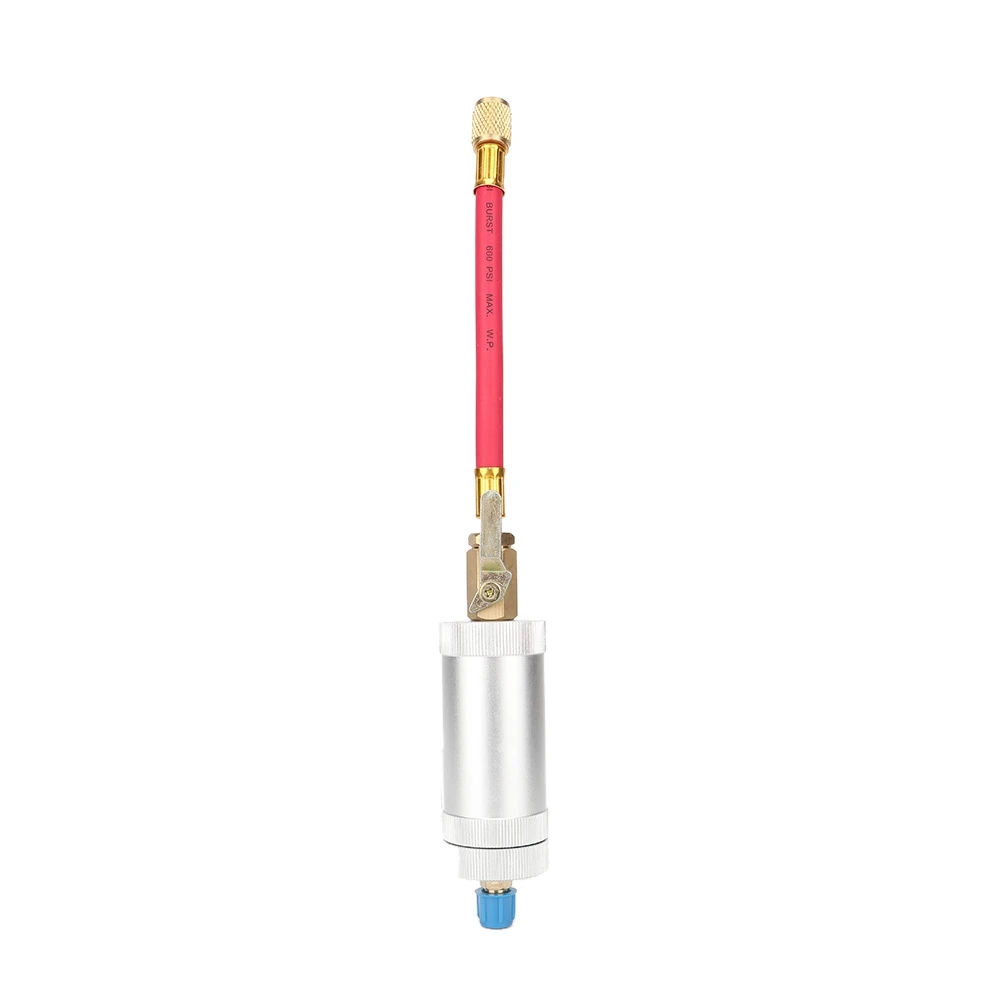 

R134A Oil and Dye Injector Quick Coupler R12 R22 1/4" Car Air Conditioning Line Repair Tool injecting oil into A/C system Tools