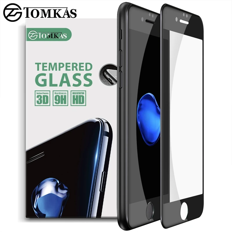 TOMKAS 3D закаленное стекло для iPhone 7 Plus защита экрана ультра тонкая 0 2 мм устойчивая к