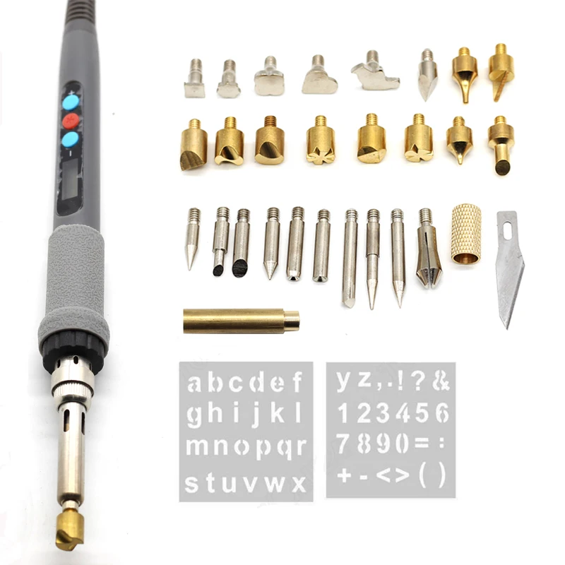 

Digital Display Soldering Iron Wood Pyrography Embossing Burning Soldering Pen Tool Set