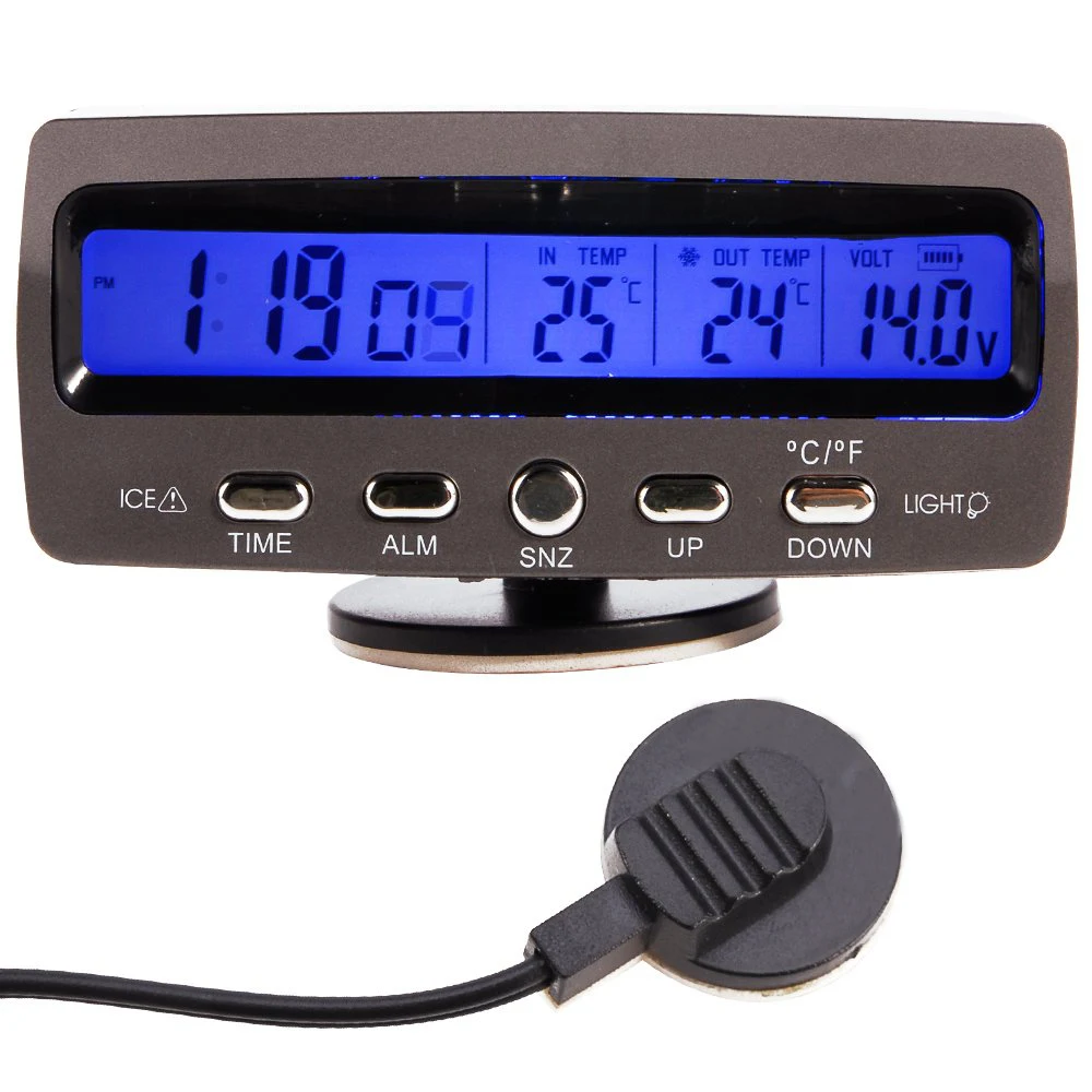 

Voltage detector temperature Car Auto Lcd display digital display thermometer alarm clock alarm Control