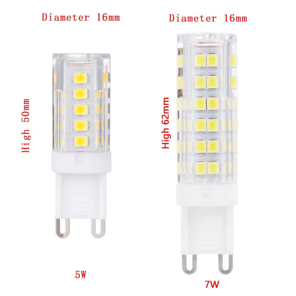 G9 светодиодный светильник 5 Вт 7 Вт мини-Светодиодная лампа прожектор люстра высокого качества Замена галогеновым лампам замена в помещении лампочка