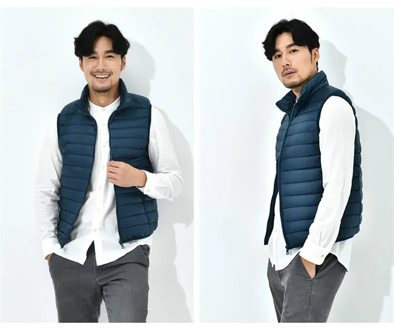 8Colors Winter Autumn 90% White Duck Down Vest Men Keep Warm Male parka Sleeveless Coat Man Muls Brand Cothing Feather Outwear-17